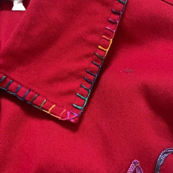 Colorful Floral Embroidered Button-Up Jacket Size M By Studio Works - Picture 11 of 11